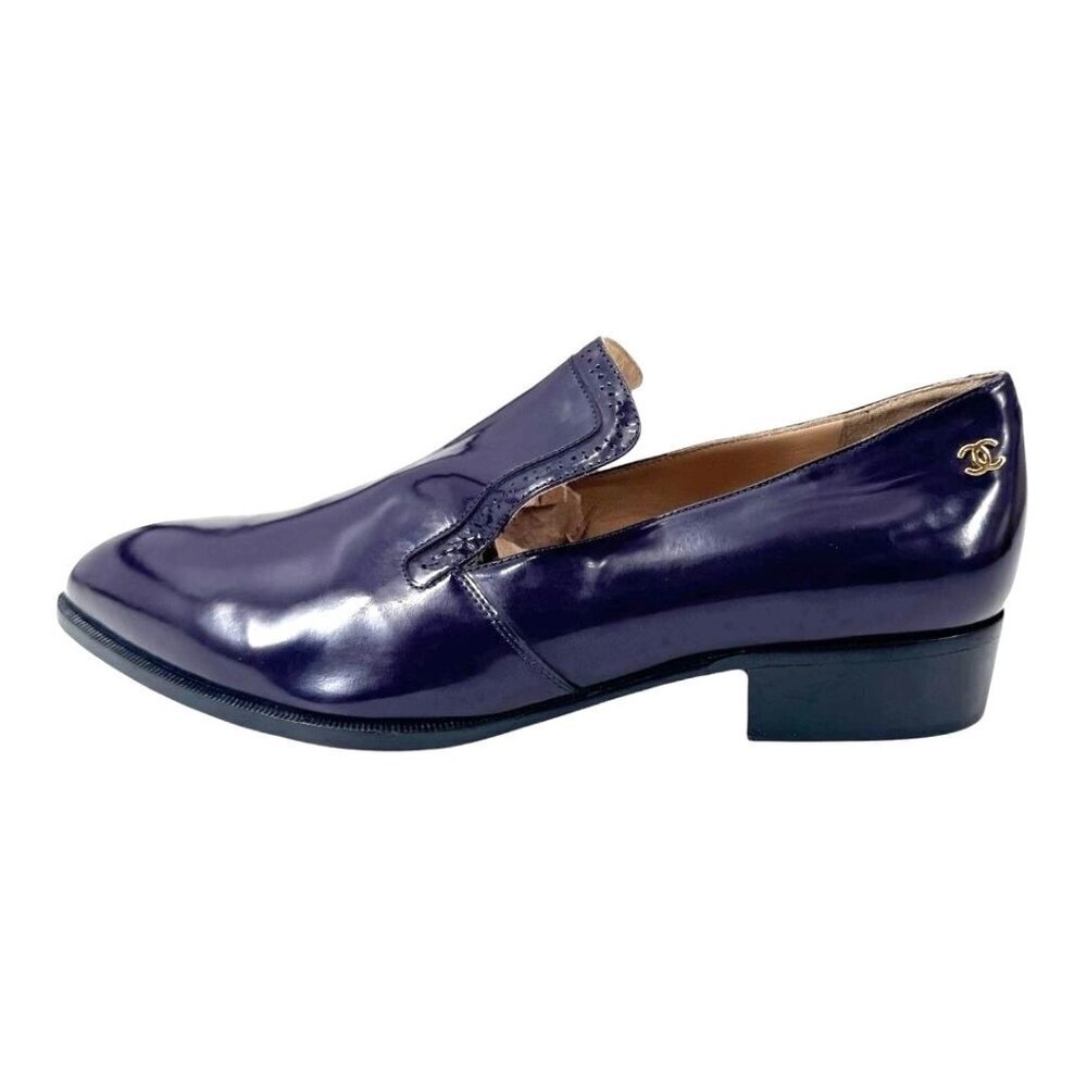 Chanel Loafers Purple – Glazed Calfskin Pre-Fall 2015 Karl Lagerfeld EU 38